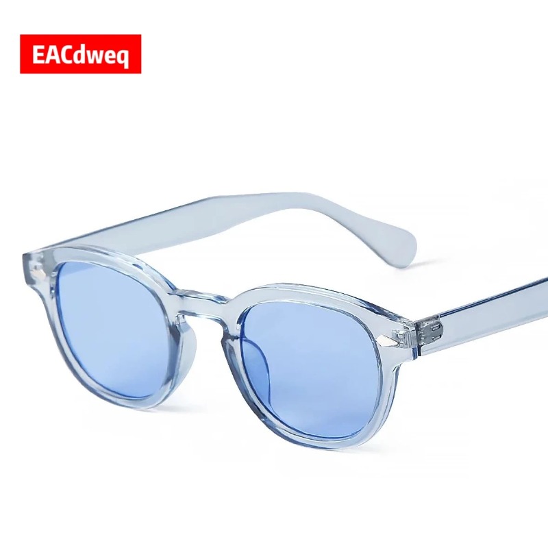 Women'S Fashion Eyeglasses - Lunettes de soleil rondes transparentes bleues