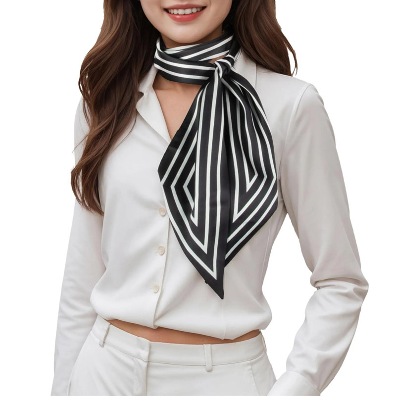 Women Fashion Necktie - Mode rayures cheveux ruban écharpe femmes