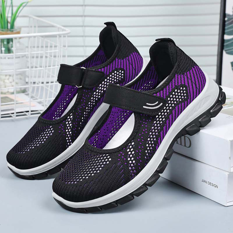 Women'S Fashion Velcro Sneakers - Chaussures de sport respirantes en maille