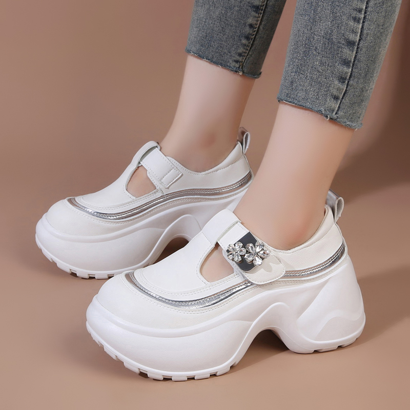 Women'S Fashion Velcro Sneakers - Mode paillettes décoration chaussures décontractées femmes