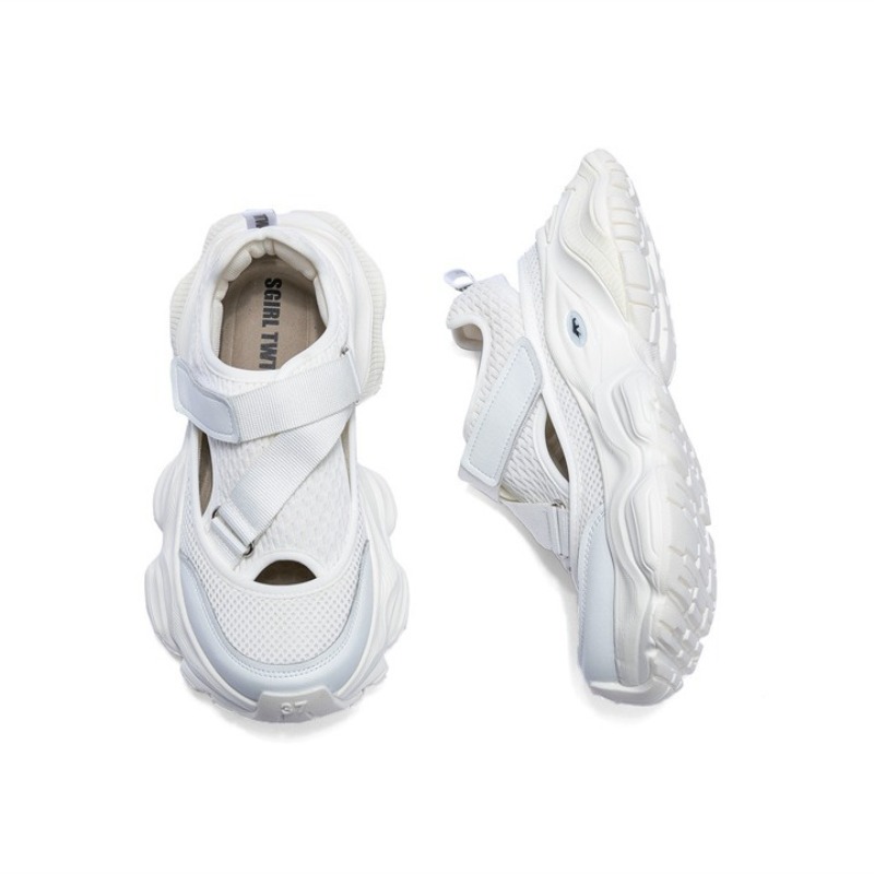 Women'S Fashion Velcro Sneakers - Chaussures de papa creuses et respirantes