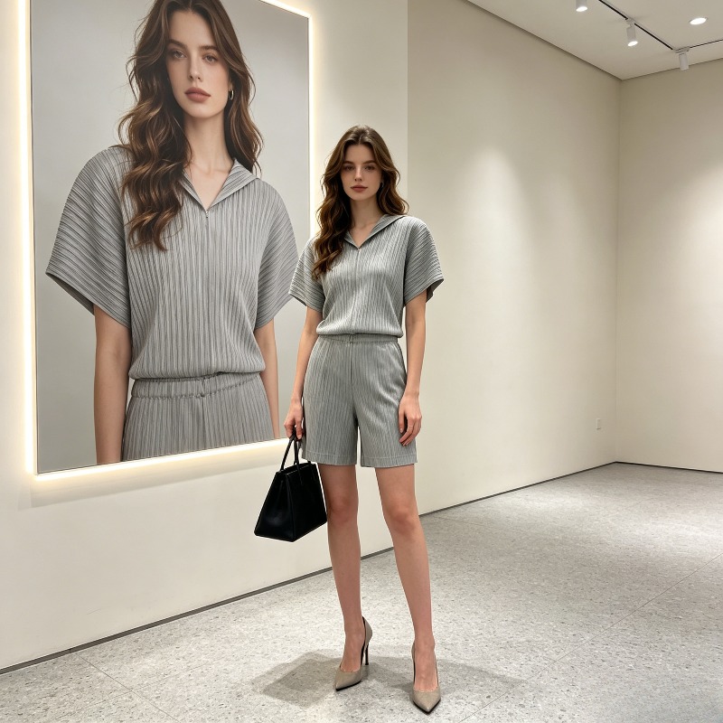Women'S Fashion Sweatshirts - Ensemble plissé Miyake : sweat à