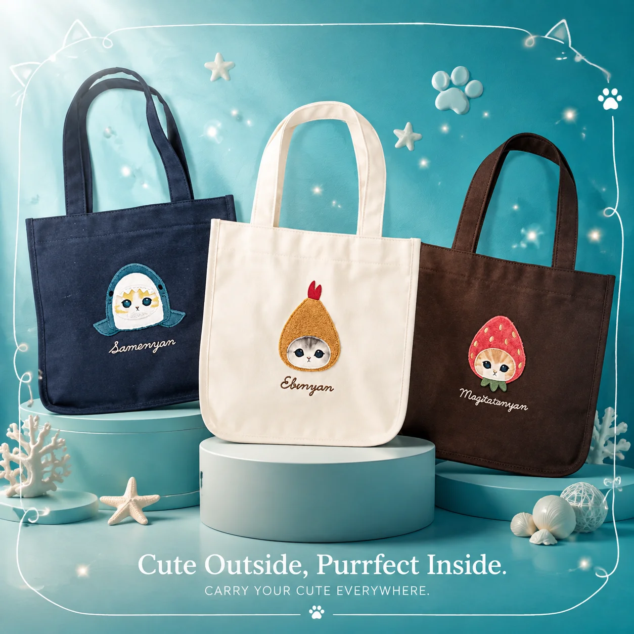 Canvas Tote Bag - Sac fourre-tout en toile fait main