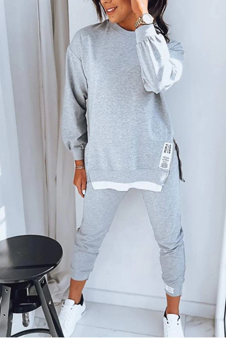 Women'S Fashion Hoodies - Ensemble deux pièces ample en Patchwork