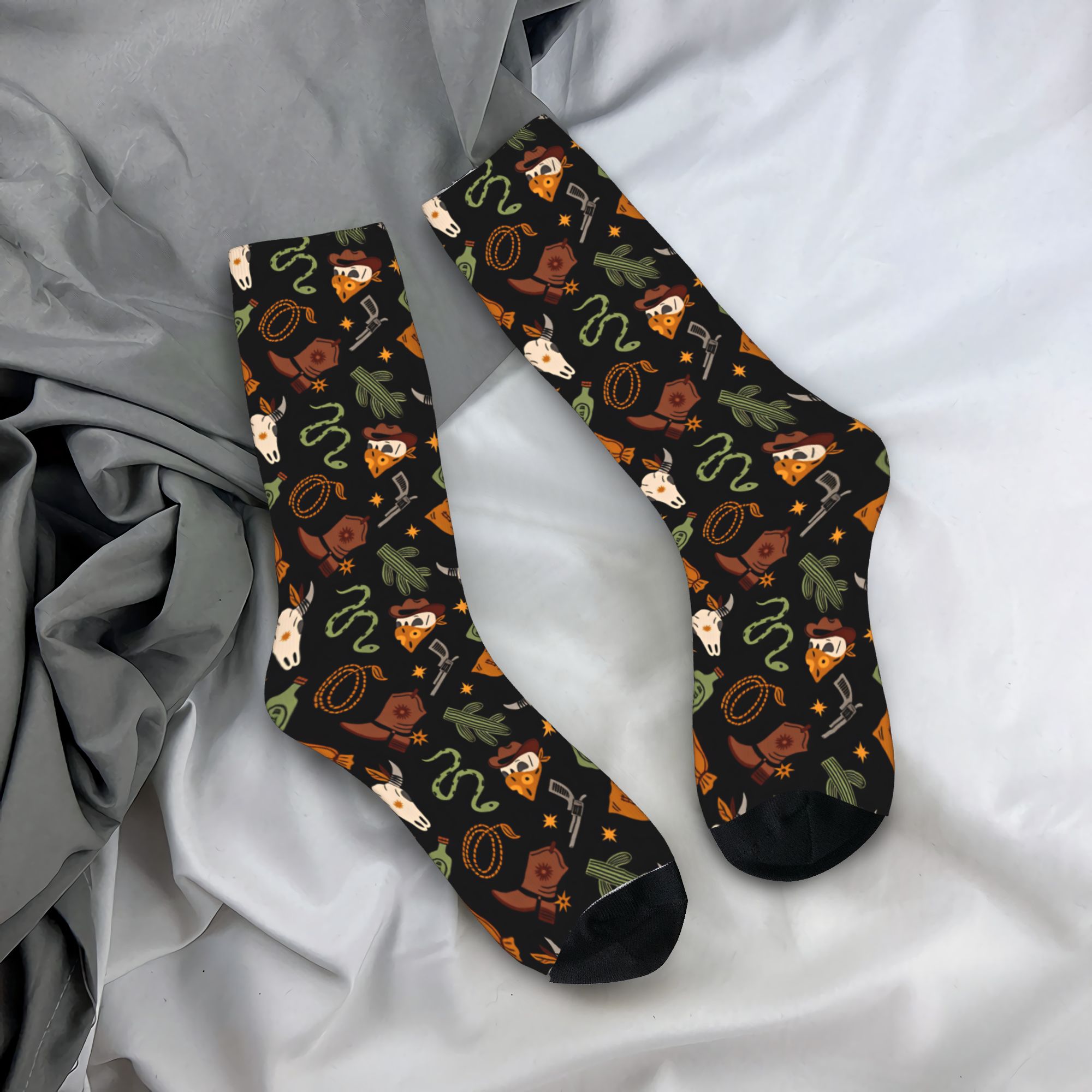 Women'S Fashion Wild West - Wild West Vintage LinePrint (1) Chaussettes