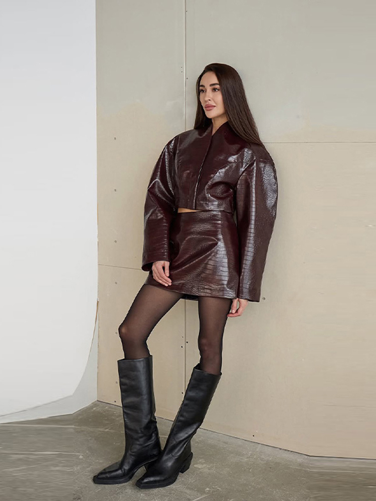 Ensemble 2 pièces pour femme : - Women'S Fashion Leather Jacket avis et prix