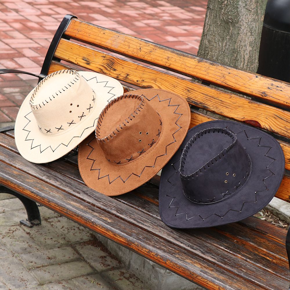 Chapeau de cowboy en daim unis - Women'S Fashion Wild West avis et prix