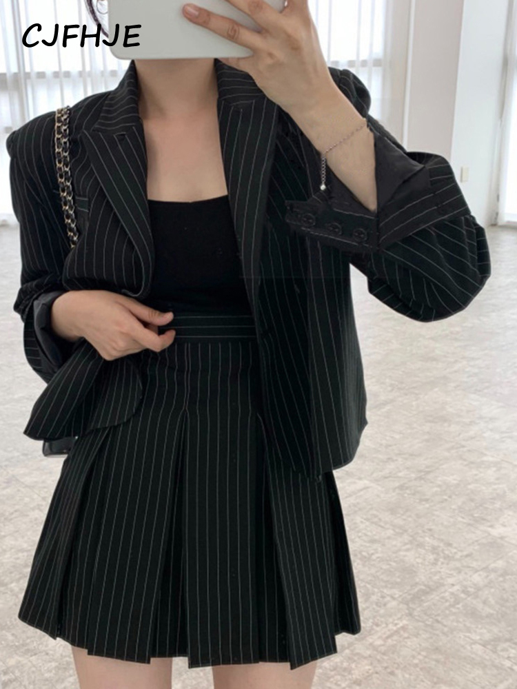 CJFHJE-Blazer à rayures cranté - Women'S Fashion Leather Jacket avis et prix