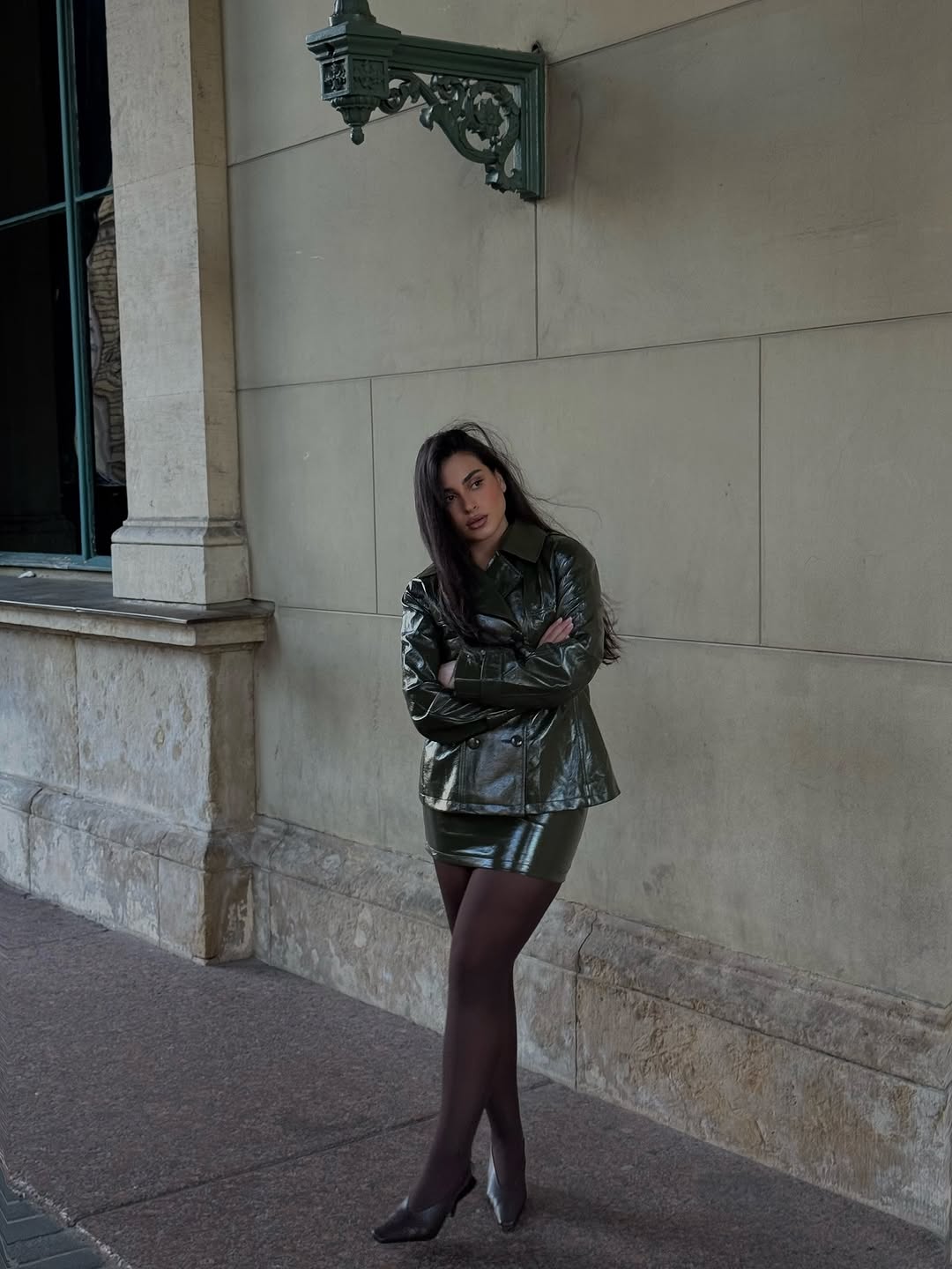 Jupe en cuir verni marron fonc - Women'S Fashion Leather Jacket avis et prix