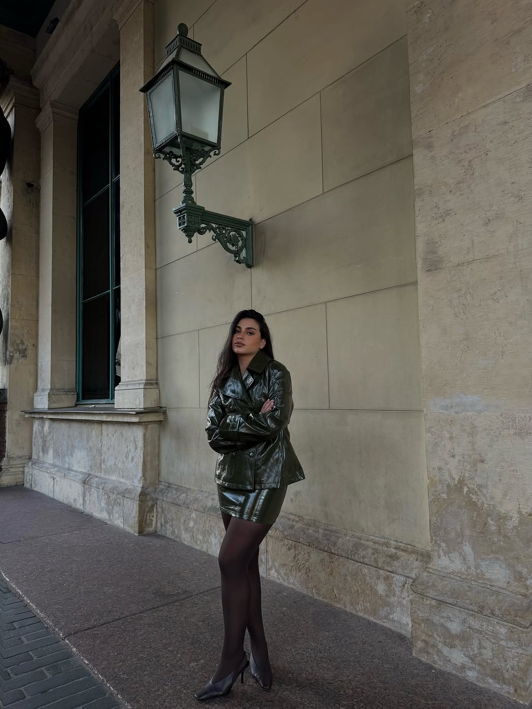Jupe en cuir verni marron fonc - Women'S Fashion Leather Jacket avis et prix