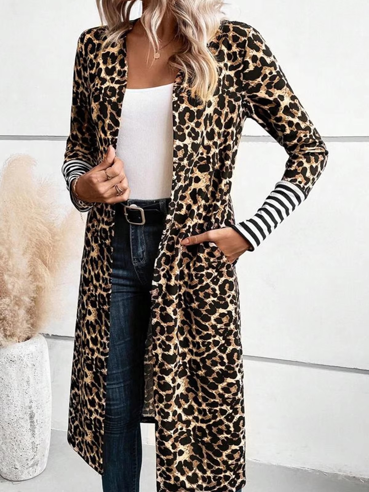 Cardigan long imprimé léopard  - Kimono Cardigan Women avis et prix