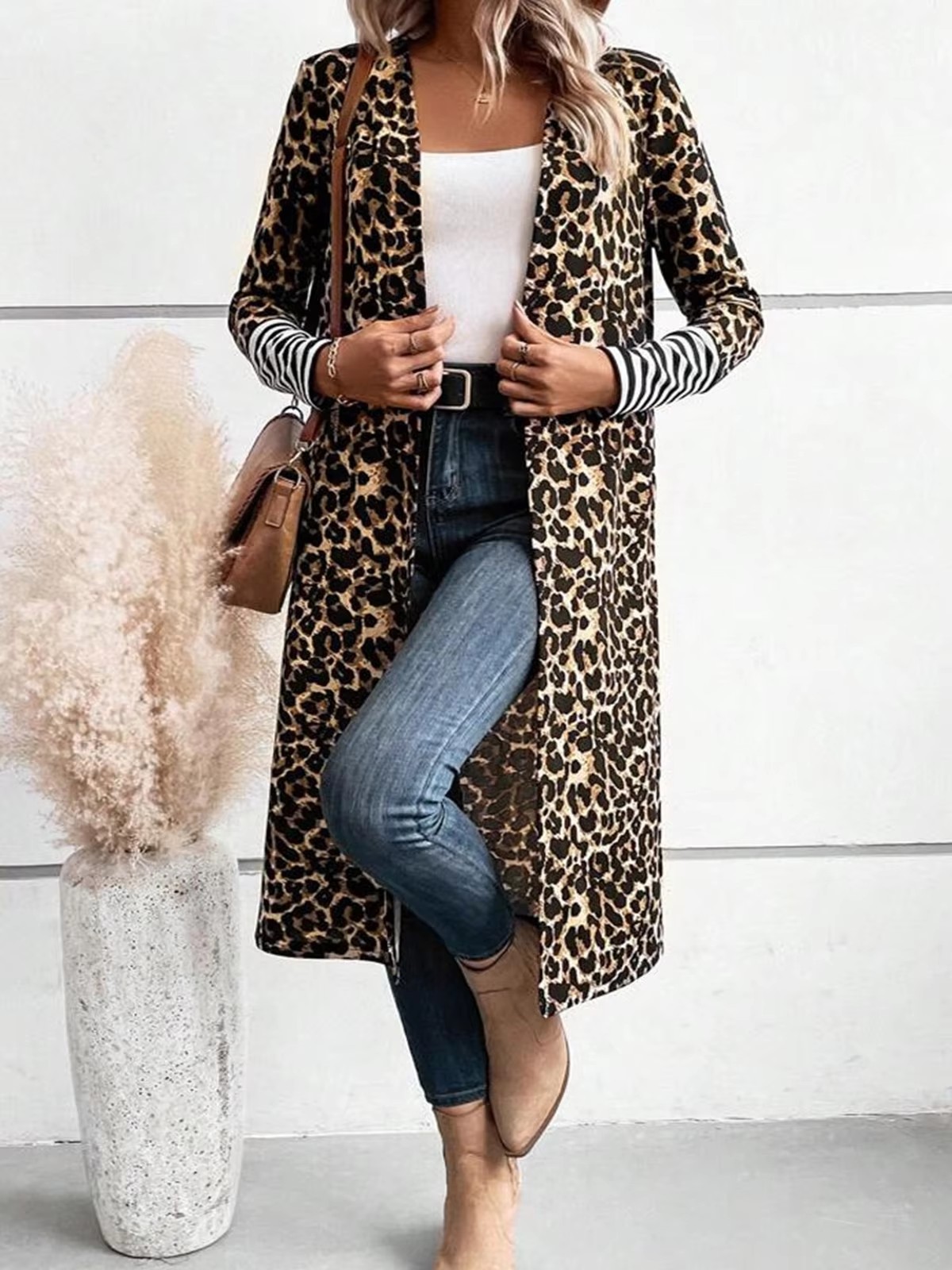 Cardigan long imprimé léopard  - Kimono Cardigan Women avis et prix