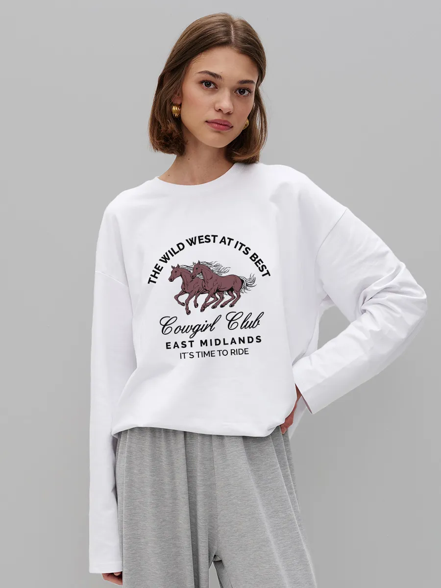 T-shirt à manches longues 100% - Women'S Fashion Wild West avis et prix