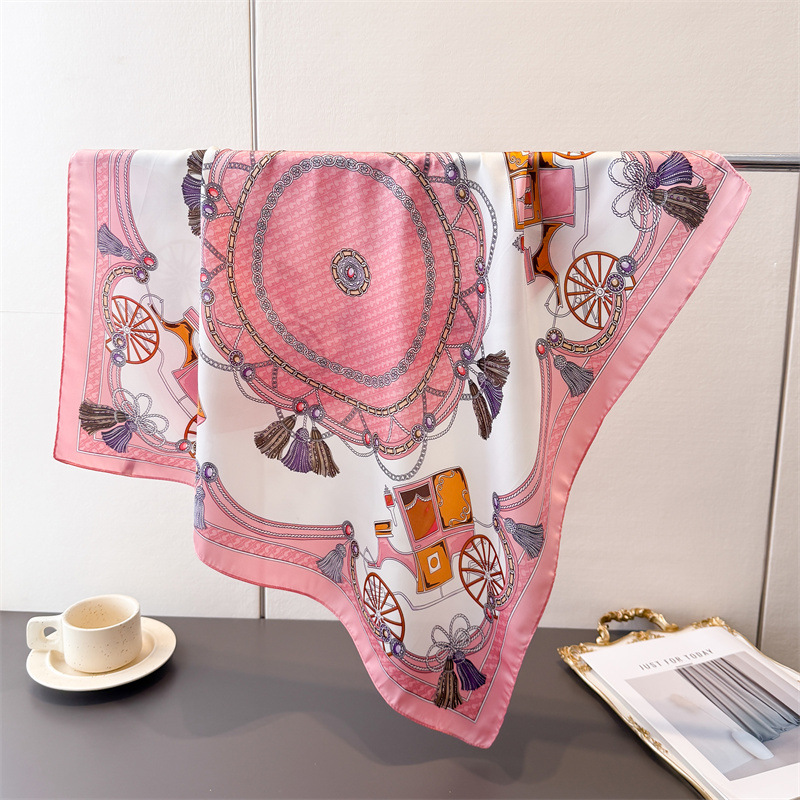 Foulard carré en soie de luxe  - Women Fashion Necktie avis et prix