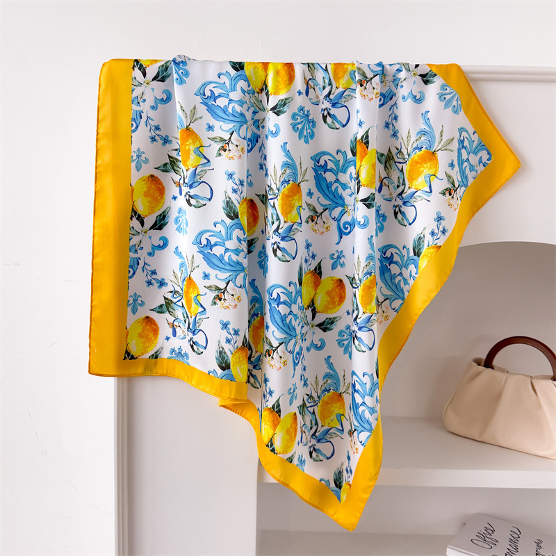 Foulard carré en soie de luxe  - Women Fashion Necktie avis et prix