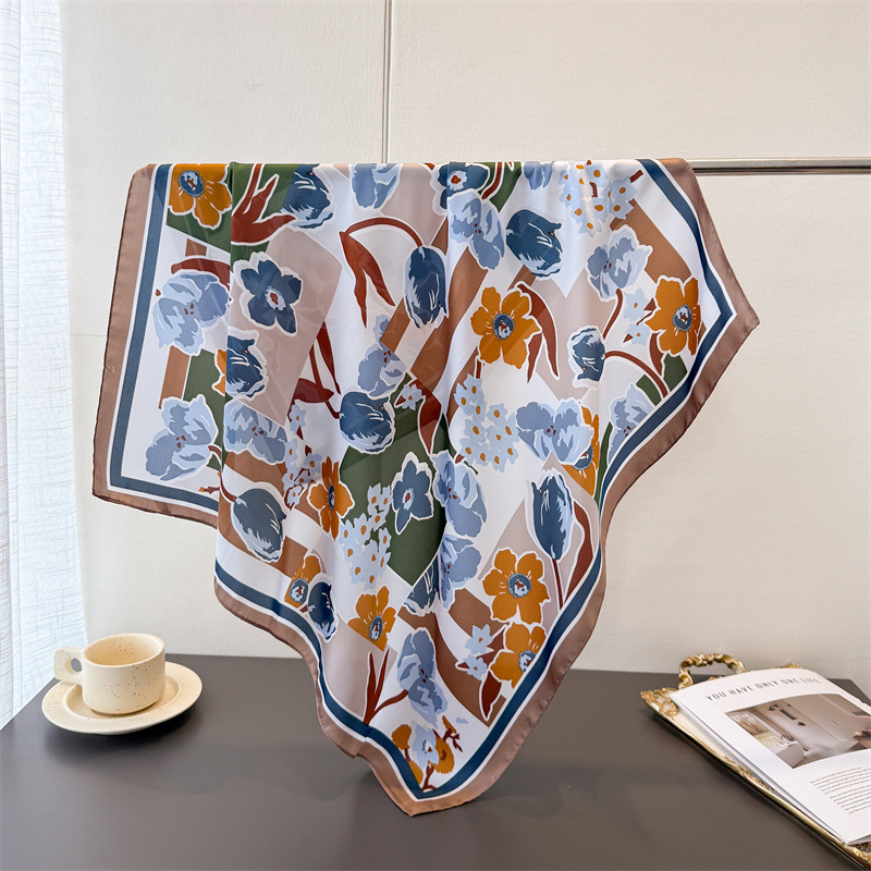Foulard carré en soie de luxe  - Women Fashion Necktie avis et prix