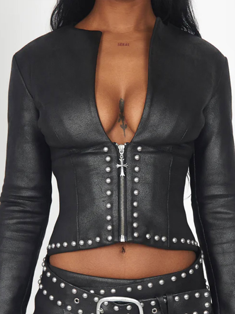 Ensemble 2 pièces pour femme : - Women'S Fashion Leather Jacket avis et prix