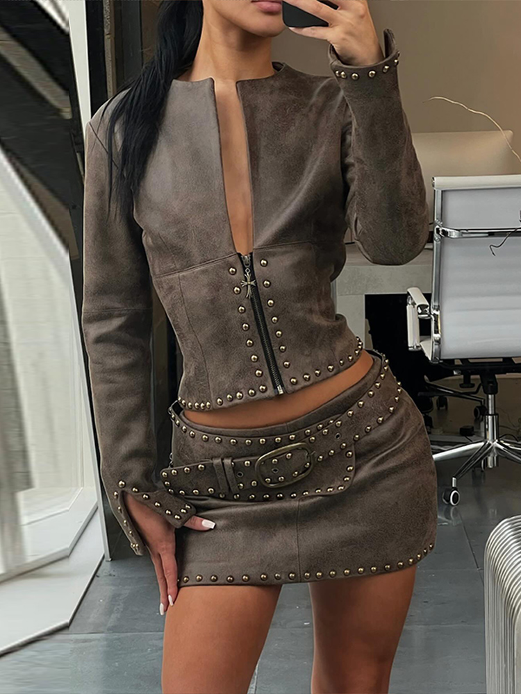 Ensemble 2 pièces pour femme : - Women'S Fashion Leather Jacket avis et prix