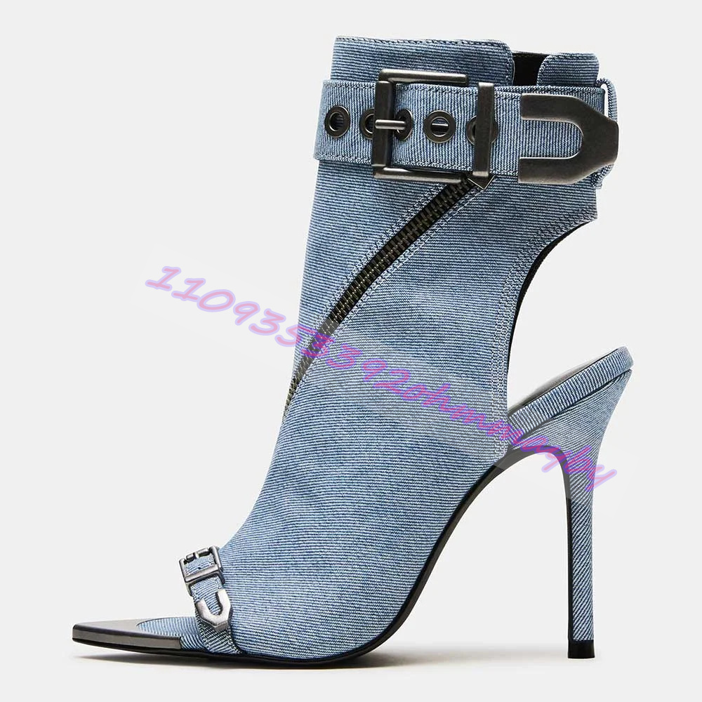 Bottines d'été en jean bleu à  - Women'S Fashion Belts avis et prix