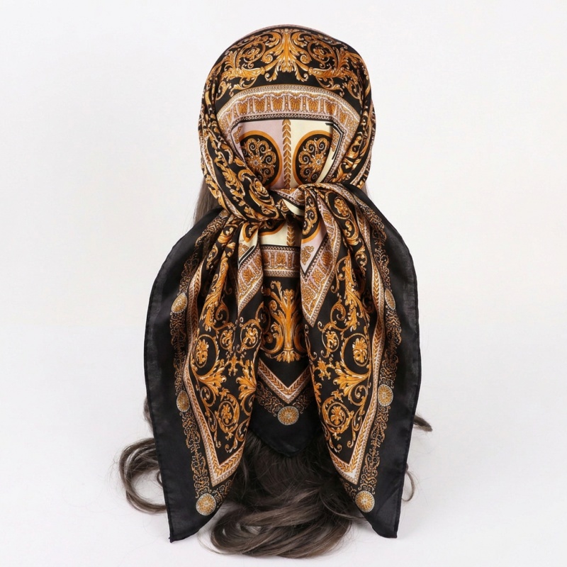 Foulard carré en satin vintage - Women Fashion Necktie avis et prix