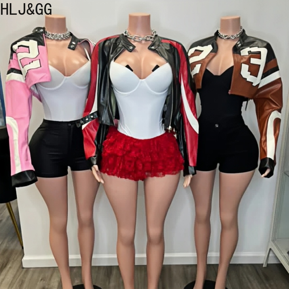 HLJ & GG – veste en cuir Y2K p - Women'S Fashion Leather Jacket avis et prix