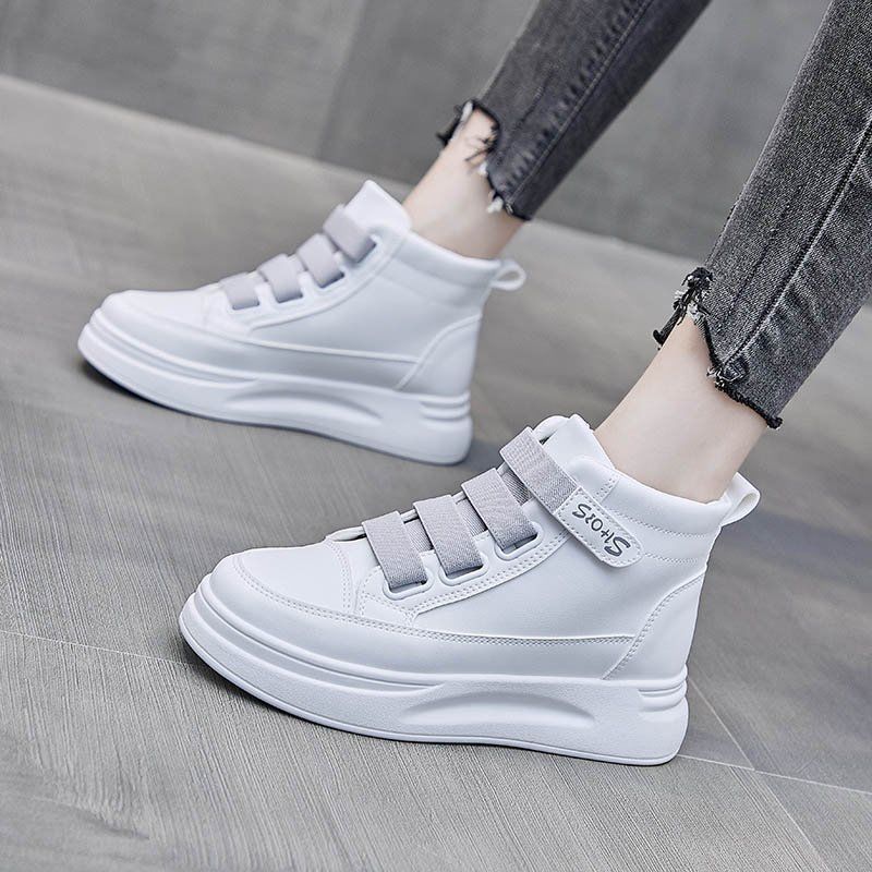 Baskets montantes blanches pou - Women'S Fashion Velcro Sneakers avis et prix
