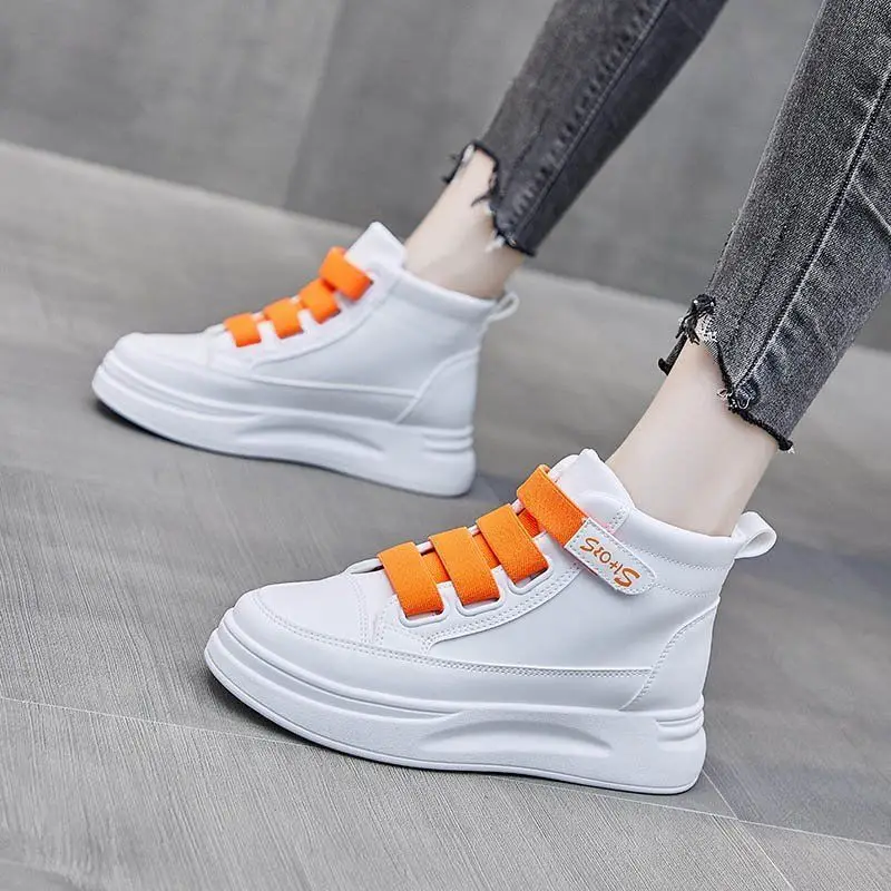 Baskets montantes blanches pou - Women'S Fashion Velcro Sneakers avis et prix