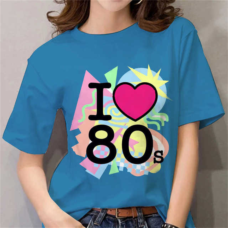 T-shirt femme années 80, noir/ - Women'S Fashion In The 80S avis et prix