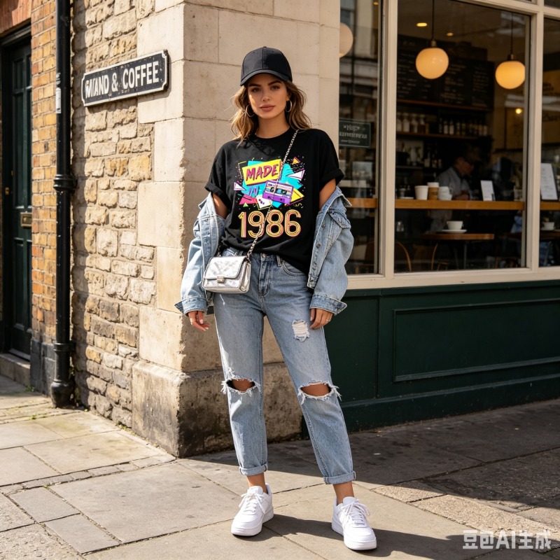 T-shirt graphique rétro années - Women'S Fashion In The 80S avis et prix
