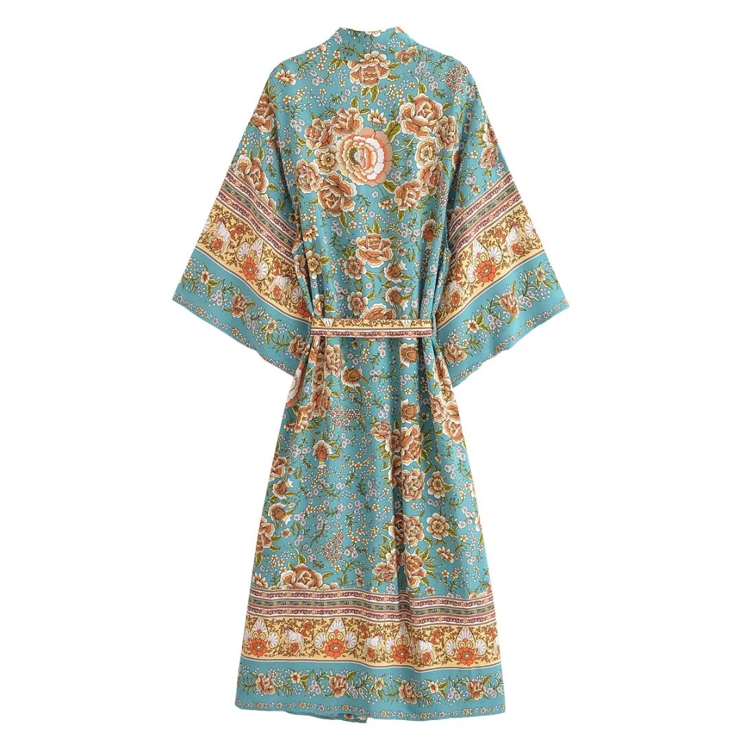 Kimono à imprimé floral vert p - Kimono Cardigan Women avis et prix