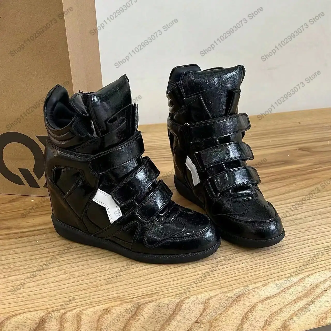 Baskets compensées montantes p - Women'S Fashion Velcro Sneakers avis et prix
