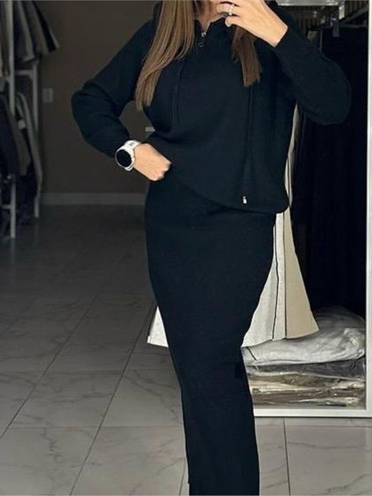 Ensemble jupe décontractée pou - Women'S Fashion Sweatshirts avis et prix