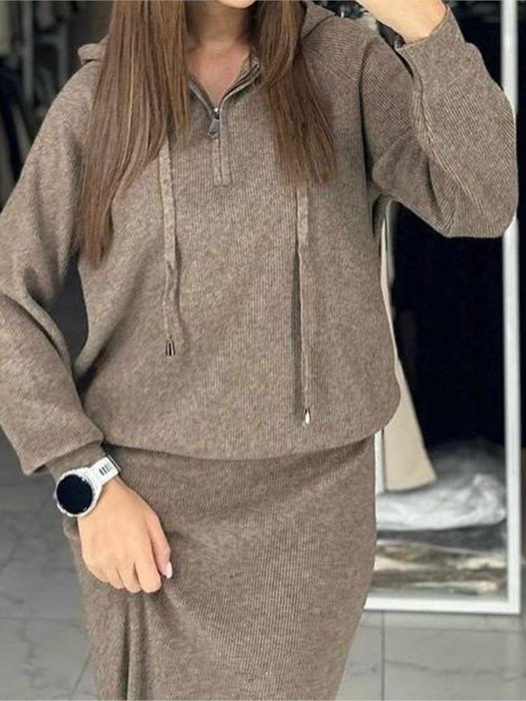 Ensemble jupe décontractée pou - Women'S Fashion Sweatshirts avis et prix