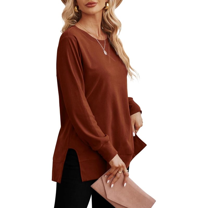 Sweat-shirt femme à fentes lat - Women Fashion Open Now avis et prix