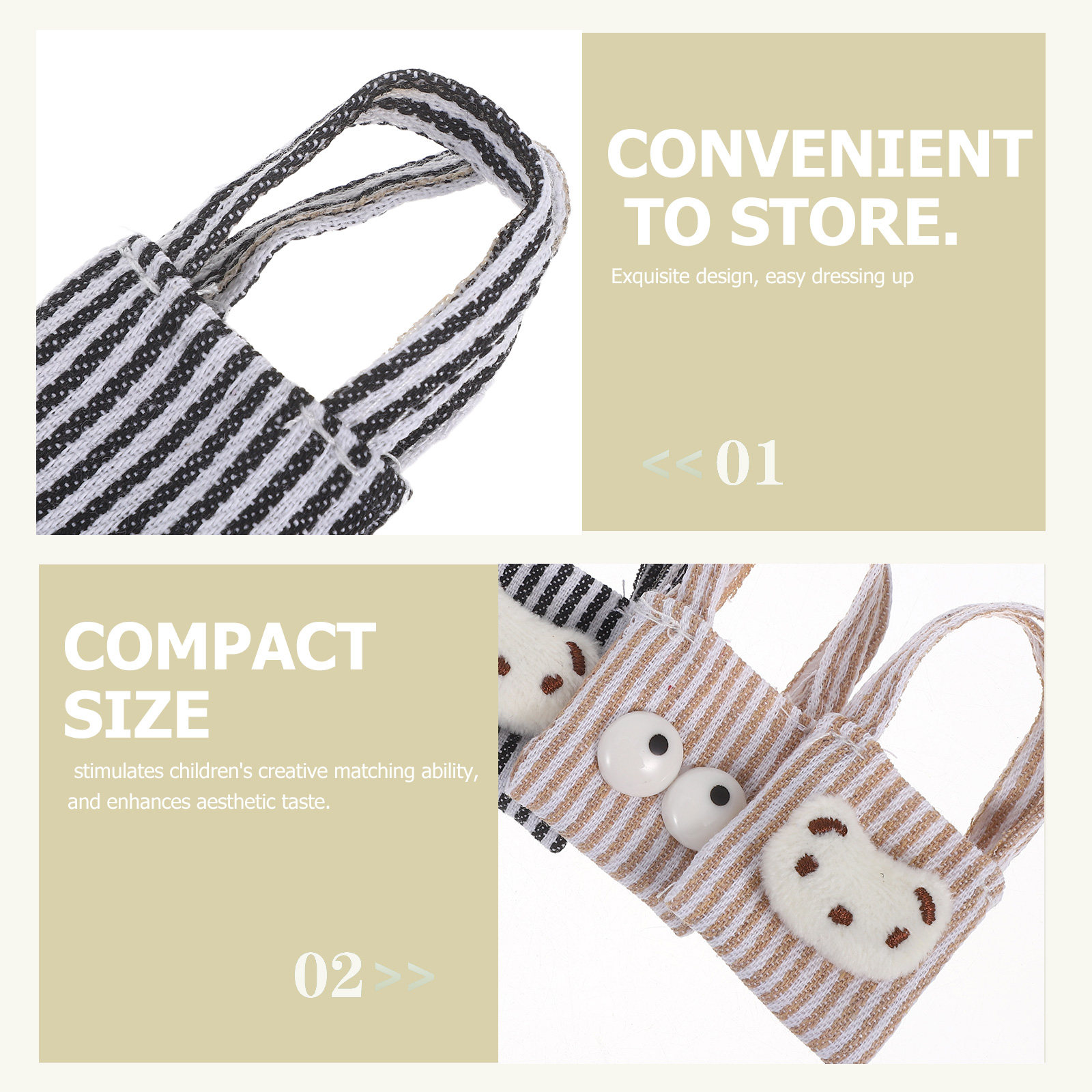 4 sacs à bandoulière miniature - Canvas Tote Bag avis et prix