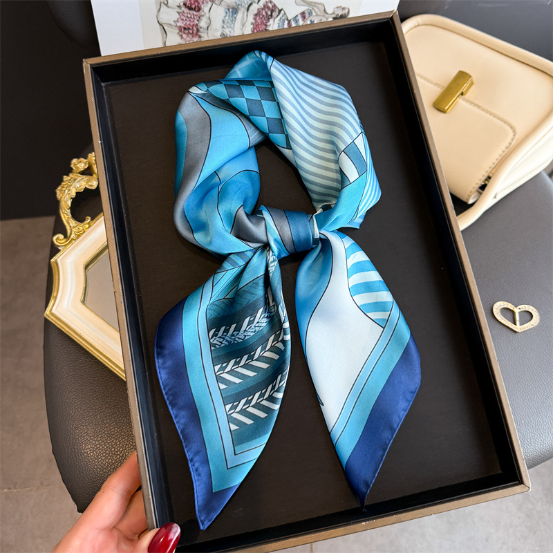 Foulard carré en soie imprimé  - Women Fashion Necktie avis et prix