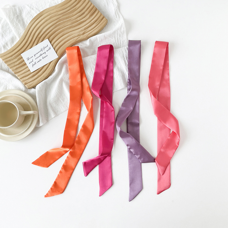 Foulard étroit en Satin de soi - Women Fashion Necktie avis et prix